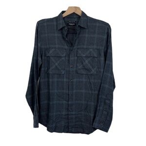 Kenneth Cole Men’s Slim Fit Techni-Cole Flannel. Blue Grey. Small. #609 NWT